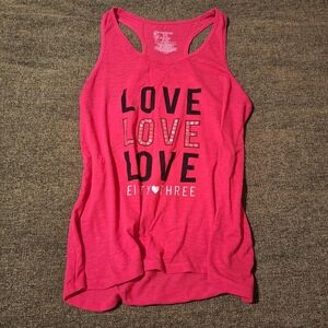 No Boundaries Pink Graphic Racerback Tank Top